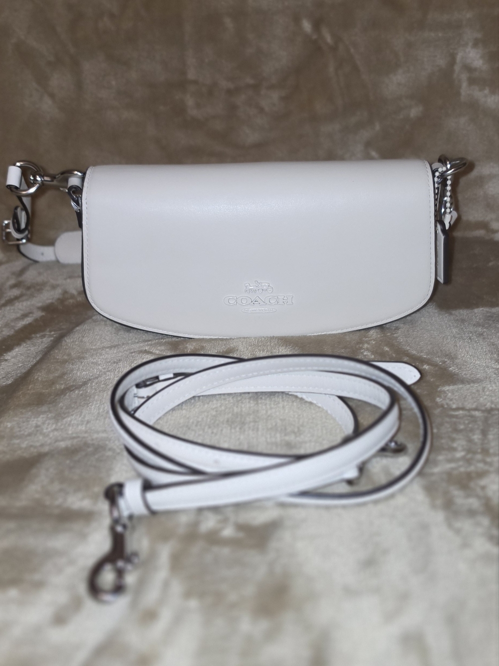 Coach White Leather Crossbody Bag